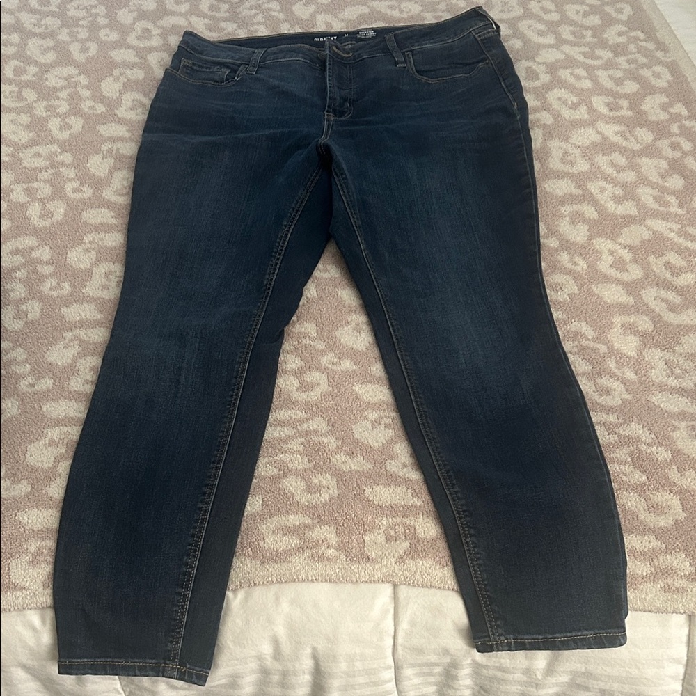 Old Navy Women's Dark Wash Stretch Jeans - Navy Blue